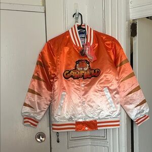 NWT Garfield Youth Orange Jacket Sz M